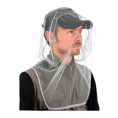 Mosquito Head Net Mesh - 2 Packs, Bug Protection Face & Neck Mask - One Size / Red White
