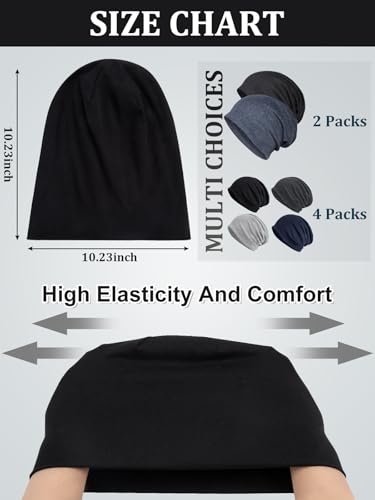 Cotton Slouchy Beanie Hats for Women & Men - Large, Grey/Black/Red/Blue
