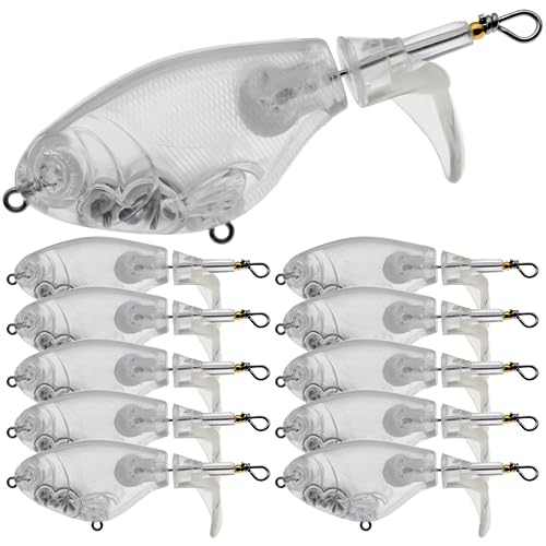 Ghanneey 10Pcs Unpainted Fishing Lure Blanks 0.53oz/15g DIY Swimbaits Crankbaits Kit