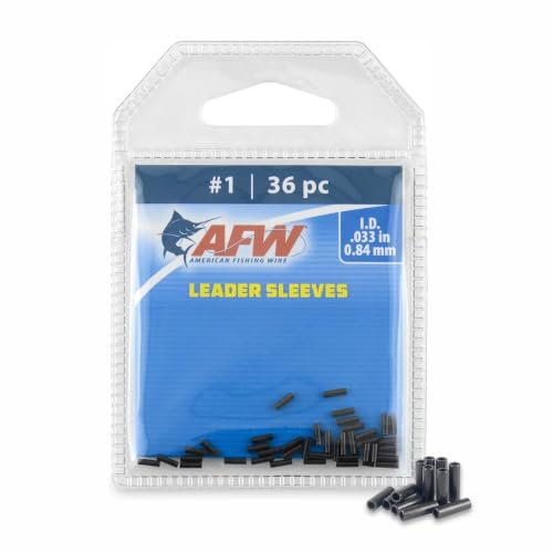 Thin Wall Double Barrel Fishing Line Crimp Sleeves - Black #1 .033" - 36 Pc