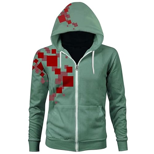 Nagito Komaeda Cosplay Jacket - 3D Print Hoodie Green, X-Large