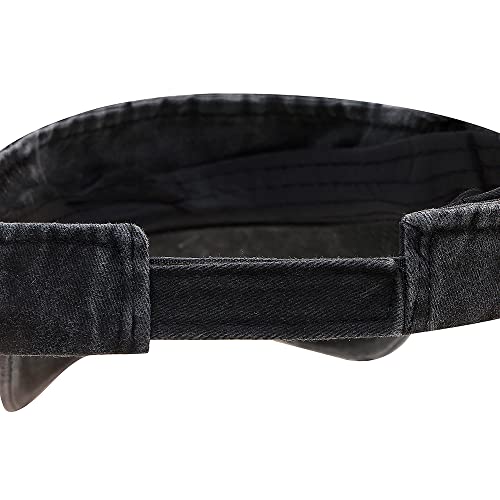 Retro Ripped Sun Visor Hat - Black Baseball Visor for Men & Women