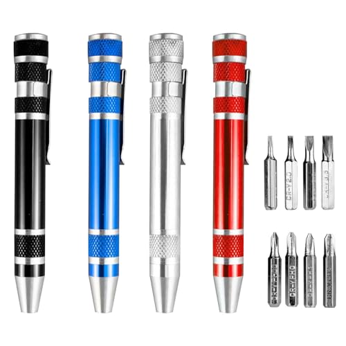 4 PCS 8-in-1 Multitool Pen Screwdriver Set - Magnetic Mini Tool