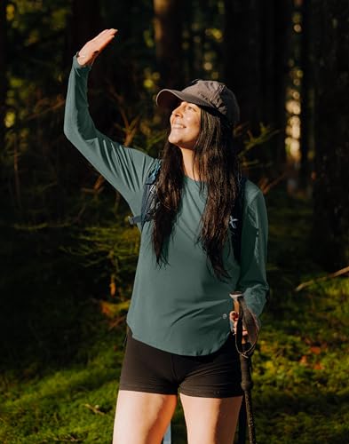 Women's Sun Protection Shirt UPF 50+ Long Sleeve Hiking & Workout Top - Malachite Green, Medium