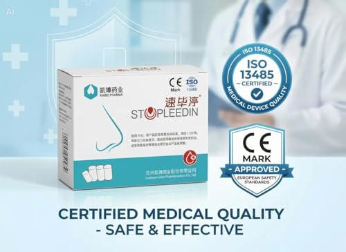 Nasal Sponges for Nosebleed Control - Chitosan Hemostatic Dressing, 4 Pack
