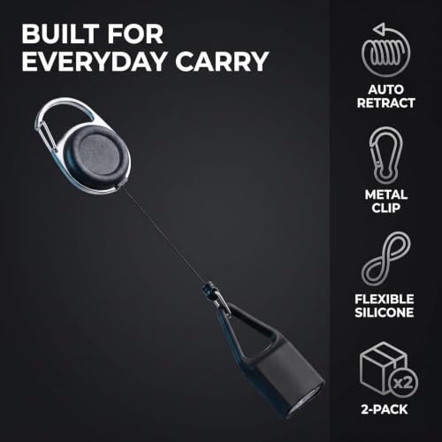 Retractable Lighter Clip Keychain - 2 Pcs Anti-Lost Cover