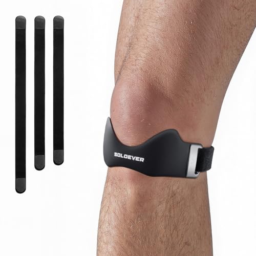Patellar Tendon Support Strap - Non-Slip Knee Brace for Running & Fitness - Black