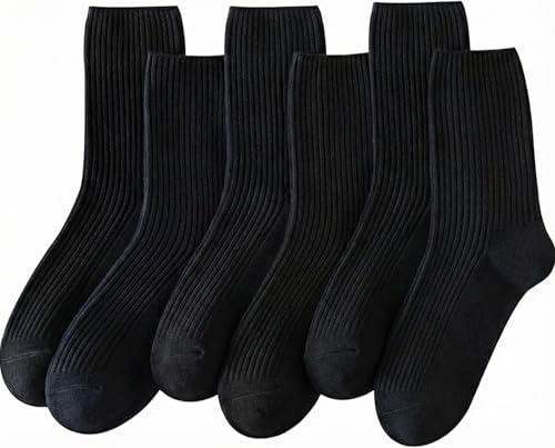 Women's Cute Casual Crew Socks - Cotton Athletic - Black