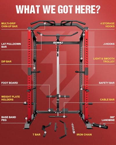 C1-V4 Power Cage - 2000LBS Squat Rack with LAT Pulldown