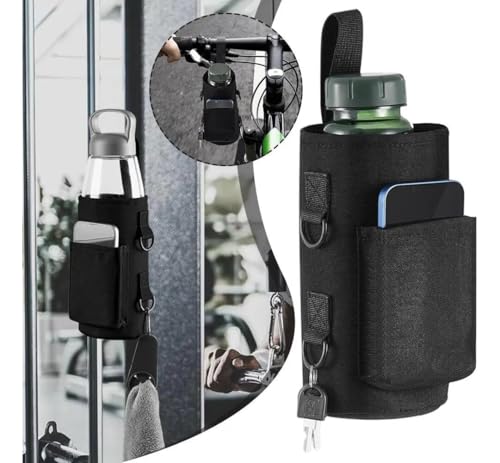 Magnetic Gym Bag with Water Bottle Holder & Phone Pocket - Black
