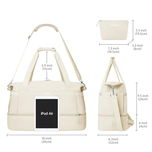 35L Gym Bag for Women with Shoe Compartment & Wet Pocket