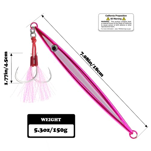 Vertical Jig Fishing Lure - 150g Purple Saltwater Bait