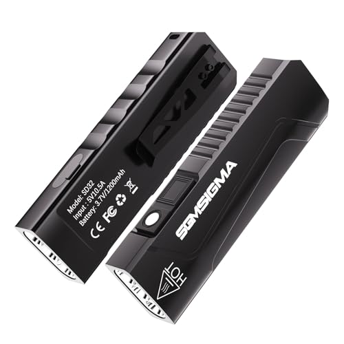 2 Pack 1500 Lumen EDC Flat Flashlight, USB-C Rechargeable Pocket Light, 6 Mode Portable Small Flashlights for Outdoor Camping, Emergency, and Home Use