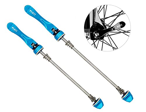 Bike Quick Release Skewers - Stainless Steel, Blue, 1 Pair