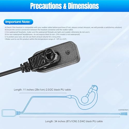 G-Type Earpiece Surveillance Kit with PTT Mic for Two-Way Radios