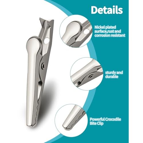 100 PCS Metal Alligator Clip, 35mm Spring Clamps Test Line Crocodile Clip Silver Tone Alligator Clips Nickel Plated Crocodile Clamps, Used In Laboratory Electric Testing Work And Cable Lead