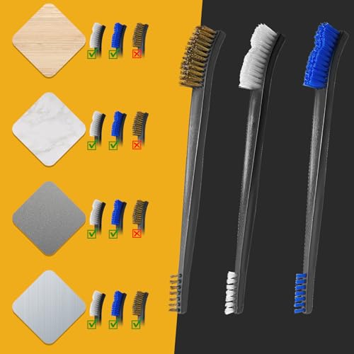 3-Piece Double-Ended Gun Cleaning Brush Set - Mixed Material Brushes