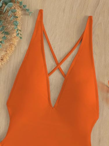 SKAYS One-Piece Swimsuit Women Medium Orange with Tummy Control
