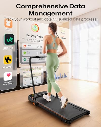 2-in-1 Folding Treadmill with Safety Handle - Flaxen