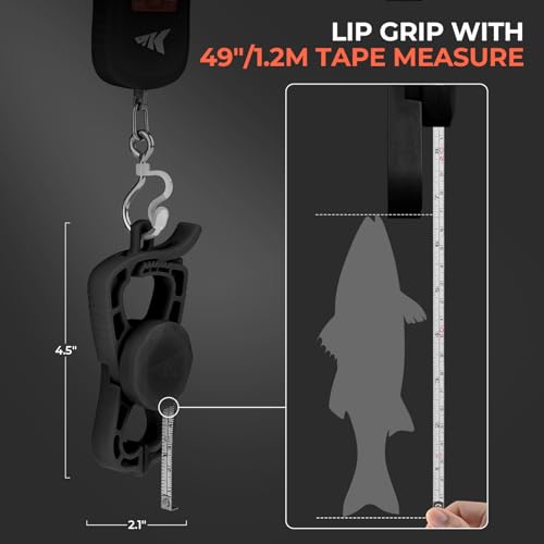 USB Rechargeable Fishing Scale with Lip Gripper - 65 lb Capacity
