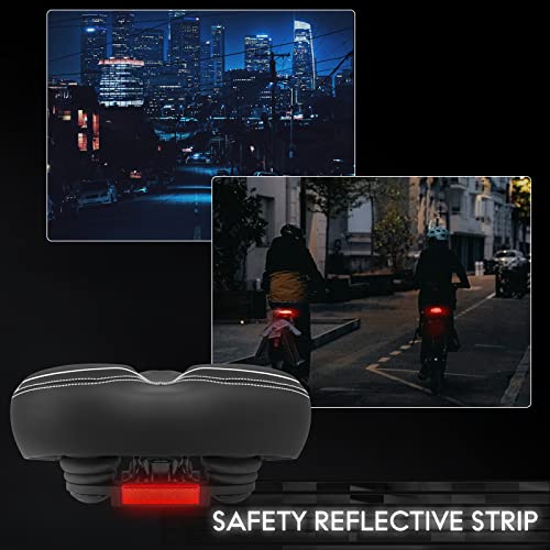 Comfortable Oversized Bike Seat Cushion - Black/White