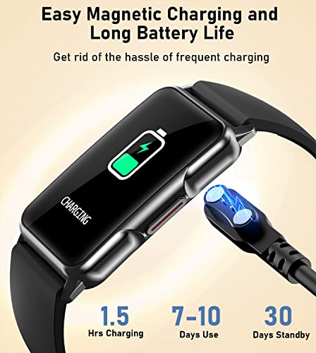 Smart Watch Fitness Tracker with Heart Rate & Sleep Monitor - Black