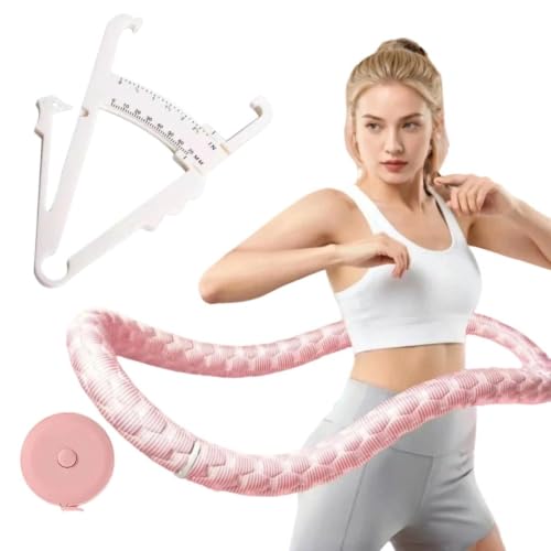 Weighted Hula Hoop for Adults - 3.3lb Adjustable Fitness Hoop
