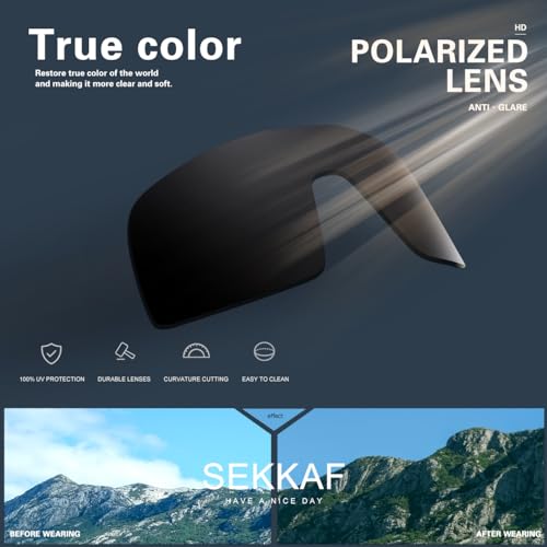 Polarized Sports Sunglasses for Men & Women - Black
