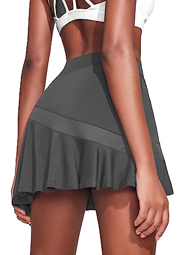 Ekouaer Womens Tennis Skirt Pleated Athletic Skort with Anti-Slip