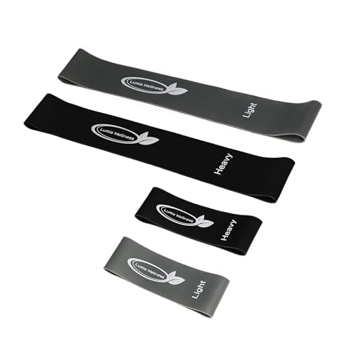 Lumia Wellness Black/Gray Toe Bands for Exercise & Bunion Correction – 4 Pack