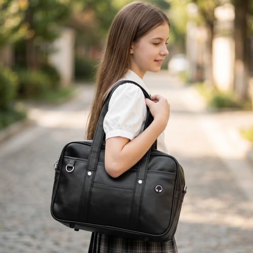 ABOOFAN Japanese School Bag PU Leather Shoulder Messenger Bag