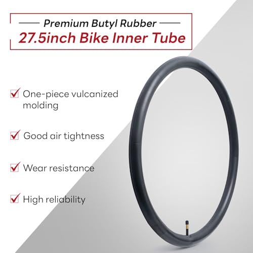 27.5 Inch Bike Inner Tube with AV48 Schrader Valve for Mountain & Road Bikes
