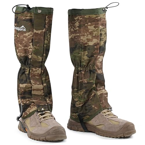Waterproof Adjustable Leg Gaiters - Camo Large-X-Large