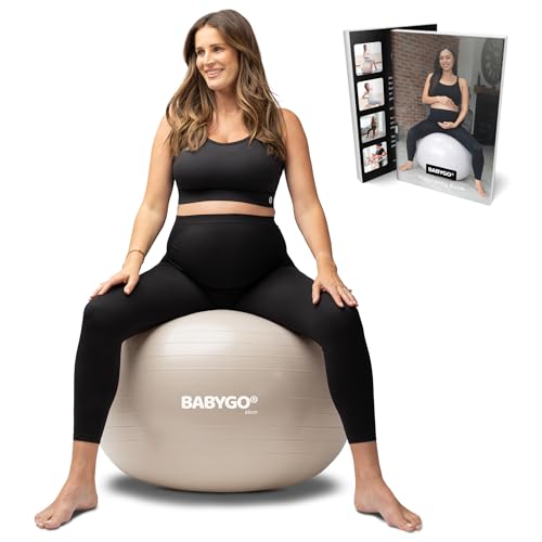 Birthing Ball Set - Pregnancy Yoga & Exercise Ball 65cm Oatmeal