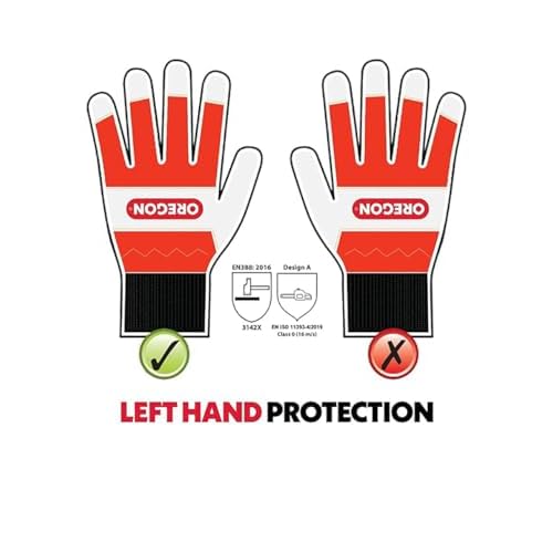 Oregon Chainsaw Left-Hand Protection Leather Gloves ? Medium (size 9) (91305M)
