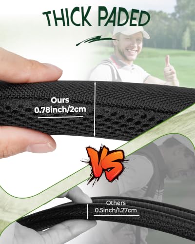 Golf Bag Double Strap - Adjustable Backpack Straps with 2 Buckle Connected Black