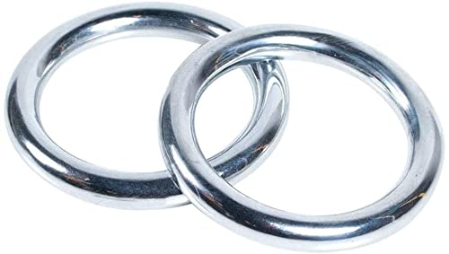 A Pair 2 Pcs Wing Chun Stainless Ring YeWen Sau Sticky Hand Strength Training Stainless Steel Ring Wing Tsun Siu Lum Ring Kung Fu (Silver White, 2.95'')