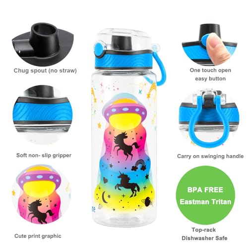 23oz Cute UFO Water Bottle for Kids - Durable & Leakproof