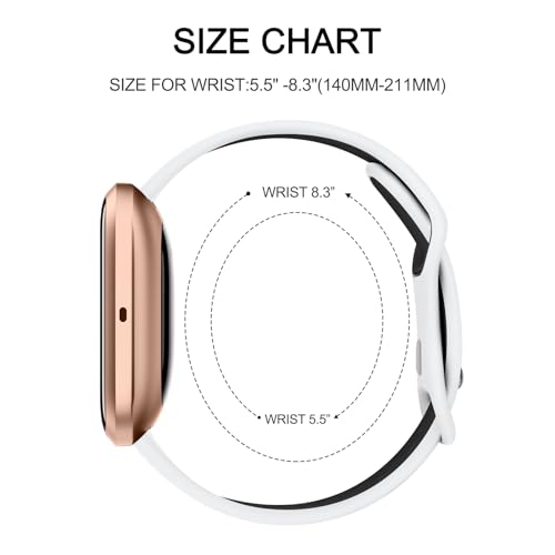 Breathable Silicone Sport Watch Band for Smartwatch - White/Black