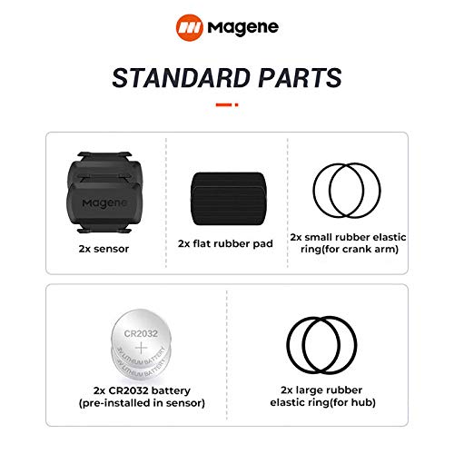 Magene Outdoor Cadence/Sensor 2 Pack – Bluetooth/ANT+ RPM Sensor for Cycling, Compatible with Onelap, Wahoo, Zwift