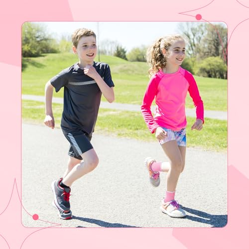 Haysandy 4 Pcs Kids Ankle Brace Support, Pink, 5-10 Years