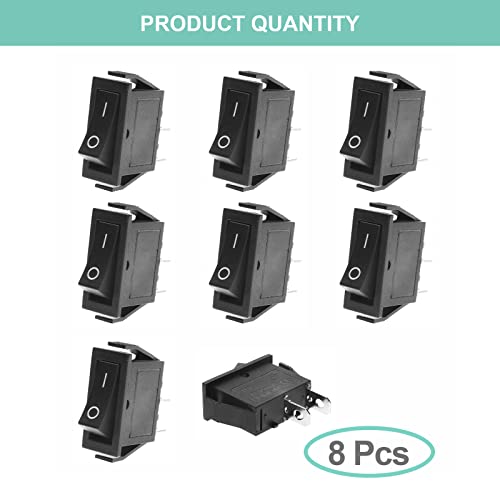 KCD3 Rectangle Snap-in ON-Off 2 Pin Rocker Boat Switch - 8 Pcs