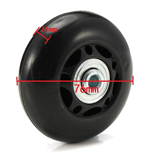 F-ber 75x24mm Inline Skate & Luggage Suitcase Wheel Replacement Kit, OD 76 W 24, ID 6mm, 35/40mm Axles
