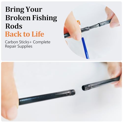 Aventik Carbon Stick Fishing Rod Repair Kit for Broken Rod – Includes Epoxy, Thread & Tools