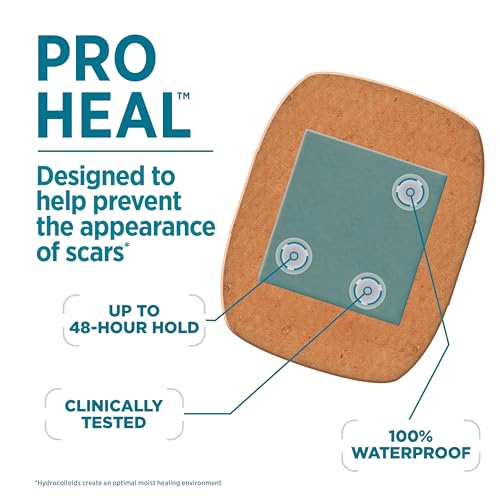 Band-Aid Pro Heal Extra Large Waterproof Adhesive Bandages, 5 Count (Pack of 2)