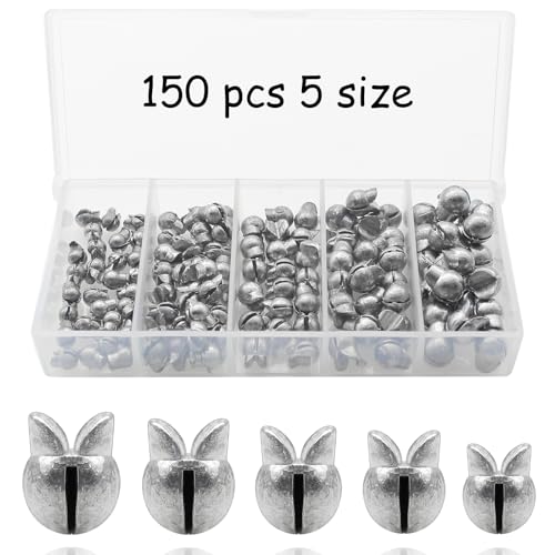 Split Shot Fishing Weights Sinkers - 150 Pcs Open Mouth Design