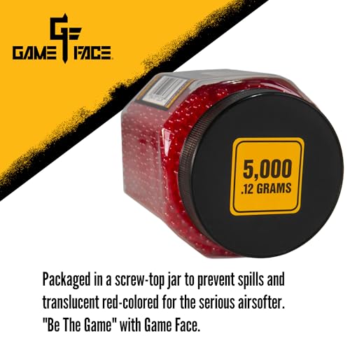 6mm Red Airsoft BBs - 5000 Count Screw-Top Jar - 4.06 x 5.00 x 4.06"