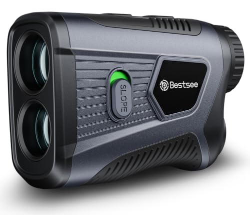 Golf Rangefinder with Slope - 1700 Yards, Vibration Lock, 7X Magnification - Black & Grey