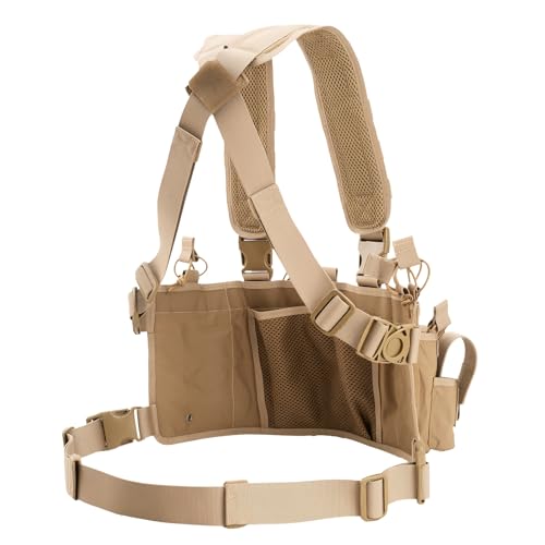 Modular Chest Rig with Removable Mag Pouches - Brown