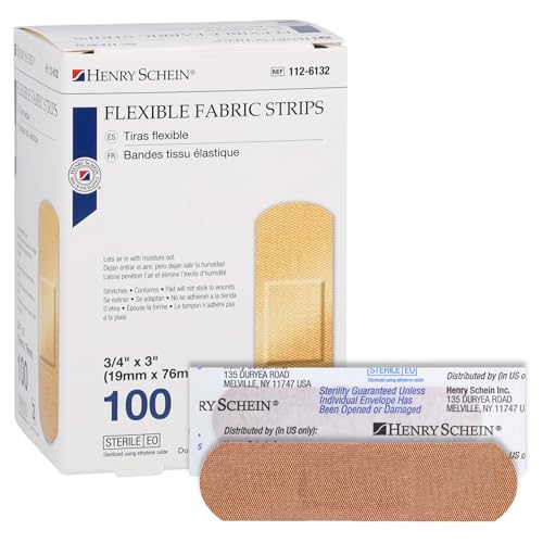 Sterile Fabric Adhesive Bandages - 3/4" x 3", 100 Count